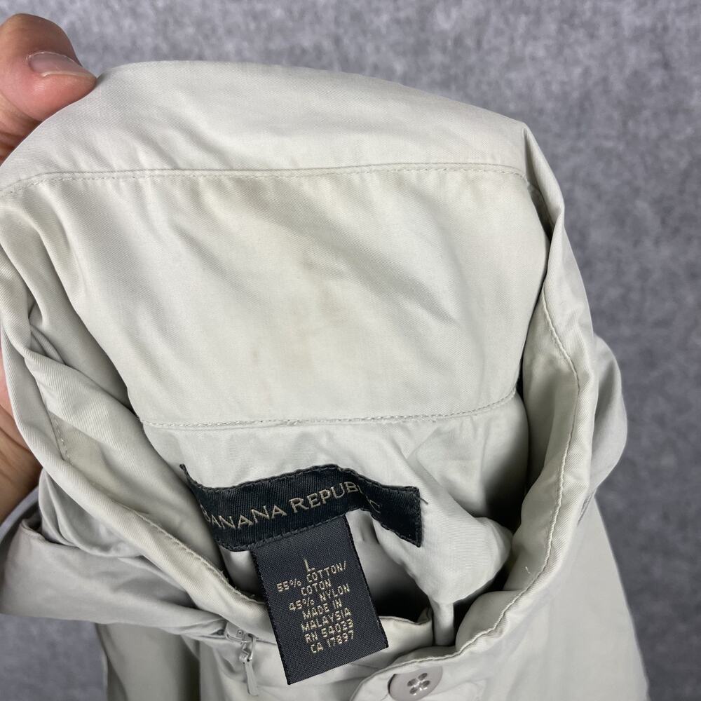 Banana Republic Shirt Mens L Stowaway Hood Nylon Zip Off Sleeve Outdoor Fishing‎ - Picture 14 of 16